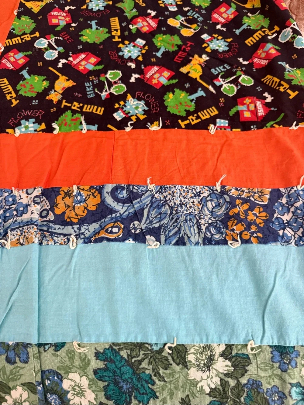 Vintage Handmade Patchwork Quilt Large Throw Blanket